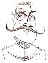 Ferdinand Foch - Maresciallo francese (1851-1929); caricatura